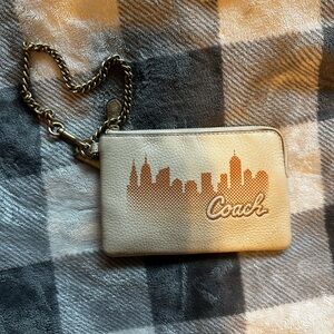 Coach Gold Wristlet with Zipper Closure